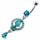 Fancy jeweled Frame Dangling Navel Belly Piercing