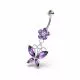 Flower with Dangling butterfly Navel Belly Piercing