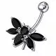 Fancy Jeweled Silver Belly Ring