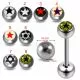316L Surgical Steel 14G 14MM Threaded Straight Bar With Star Logo balls