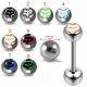 316L Surgical Steel 14G 14MM Threaded Straight Bar With Fox Logo balls