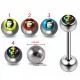 316L Surgical Steel 14G 14MM Threaded Straight Bar With Che Guevara Logo balls