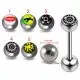 316L Surgical Steel 14G 14MM Threaded Straight Bar With Design Logo balls