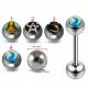316L Surgical Steel 14G 14MM Threaded Straight Bar With Religious Logo balls