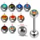 316L Surgical Steel 14G 14MM Threaded Straight Bar With Mixed Flag Design Logo balls