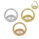 CZ Jeweled Eye Design Surgical Steel Hinged Segment Clicker Ring