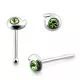 925 Silver Green Rhinestone Studded Nose Stud Pin
