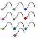 Gold PVD Anodized Jeweled 20G Nose Screw