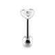 Jeweled Heart Flower Tongue Ring With 6mm ball