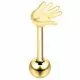 Surgical Steel Straight bar with 924 Sterling Silver Hand Tongue Ring
