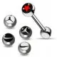 Tongue Barbell with 4 Free Nike Logo Ball