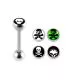 Tongue Barbell with 4 Free Skull Logo Ball