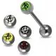 Tongue Bar With Free 4 Pices Interchange Logo Ball Tongue