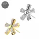 G23 Grade Titanium Five Petals Flower Design with CZ Stone Threadless Pin Top