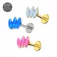 G23 Grade Titanium Triple Opal Stone Tragus Top Push Fit with Flat Back Labret