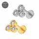 G23 Grade Titanium Triple Petal Tragus Top Push Fit with Flat Back Labret