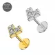 G23 Grade Titanium Crystal Heart Tragus Top Push Fit with Flat Back Labret