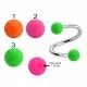 316L Surgical Steel Eyebrow Twisted Barbell With Neon Color UV Balls