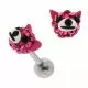 Multi Jeweled Dog Face Cartilage Tragus Piercing Ear Stud