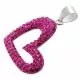Pink Crystal stone Studded Heart Silver Pendent