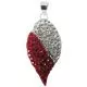 Multi Crystal stones serrate leaf Pendent