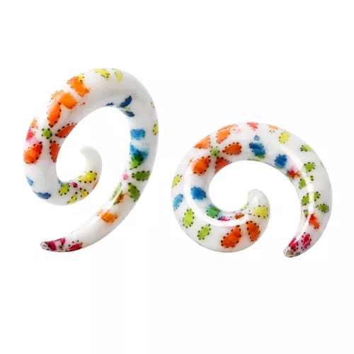 Colorful Flower Spiral Expander – Wholesale Piercing