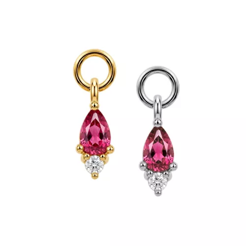 316L Surgical Steel Pink Pear CZ Clicker Charm | HAN035