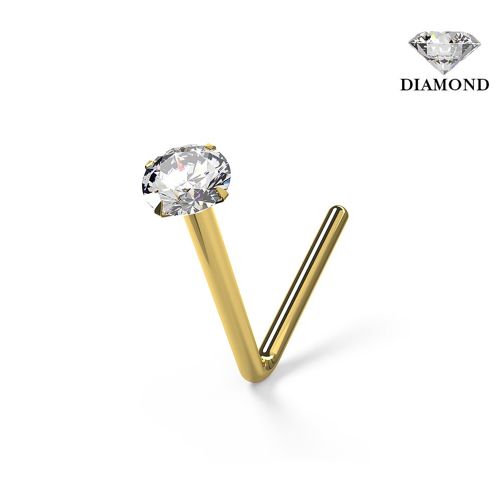 L shaped diamond nose on sale ring