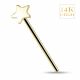 14K Solid Yellow Gold Star Straight Nose Stud