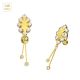 14K Solid Yellow Gold Reverse Italian Horn Dangling Belly Ring 