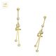 14K Solid Yellow Gold Italian Horn CZ Jeweled Reverse Belly Ring