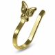 14K Solid Yellow Gold Butterfly Fake Non Piercing Cuff Jewelry