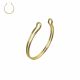 14K Solid Yellow Gold Simple Non piercing Nose Cuff Clip 