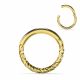 9K Solid Gold Twisted 18G Hinged Segment Clicker Ring