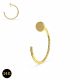14K Gold Button Top Open Nose Hoop Laser Cut Ring
