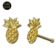 14K Gold Ball End Pineapple Nose Pin stud