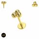 14K Gold Internally Threaded Full Trinity Balls Tragus Piercing Ear Stud