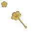 9K Solid Yellow Gold Ball End Flower Nose Pin
