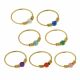 14K Yellow Gold Spring Coil end with Opal Stone Hoop Nose Ring