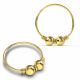 14K Yellow Gold Spring Coil end with Gold Beaded Center Nose Hoop Ring