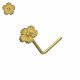 9K Solid Yellow Gold Flower L-Shaped Nose Stud