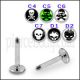 SS Labret with 4mm Skull Logo Ball