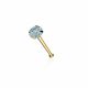 9K Solid Yellow Gold Natural Sky Blue Topaz Stone Nose Bone Stud