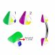 316L Surgical Steel Eyebrow Banana With Colorful Small Squares Inside UV Cones