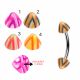 316L Surgical Steel Eyebrow Banana With Melting colors Design UV Cones