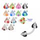 White UV Eyebrow Banana With UV Fancy Colorful Two Tone Transparent Cone