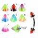 316L Surgical Steel Eyebrow Banana With Melted Candy Design UV Cones