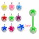 SS Tongue Barbell UV with Star Printed Body Jewelry