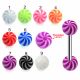 316L Surgical Steel Tongue Barbell With UV Fancy Beach Balls
