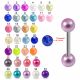 316L Surgical Steel Tongue Barbell With UV Acrylic Pearl Balls